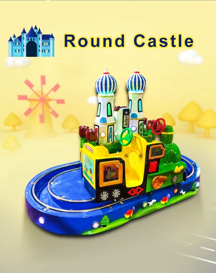 Coin Operated Round Castle Kiddie Ride Train Game Machine Funfair Games