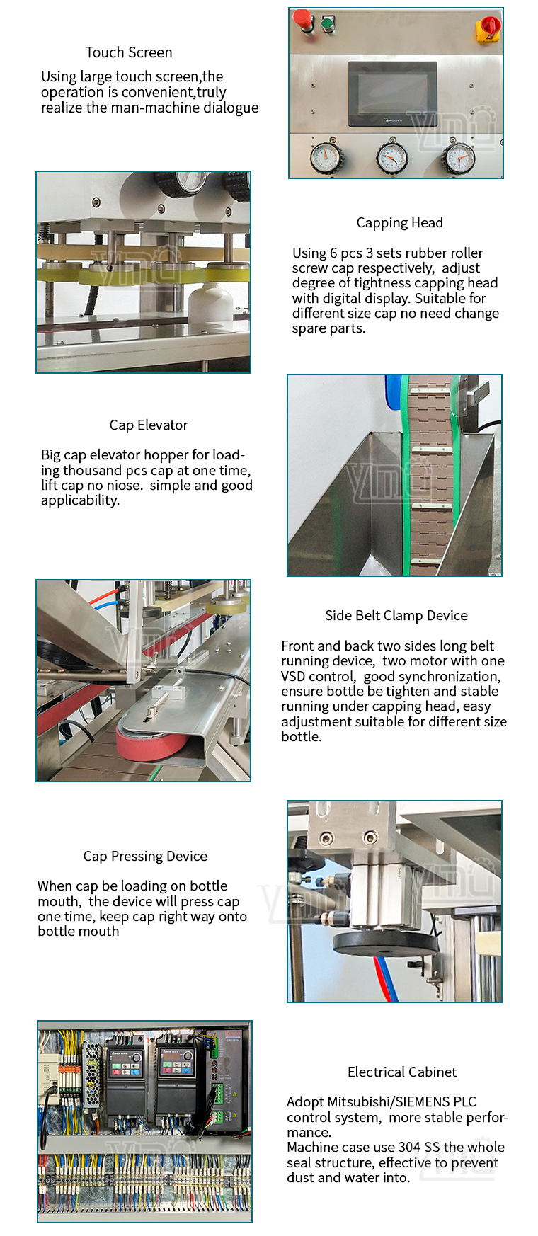 YIMU CM300 Industrial Machinery to Close Glass Bottle Jar with Aluminum Cap Vacuum Twist off Capping Machine