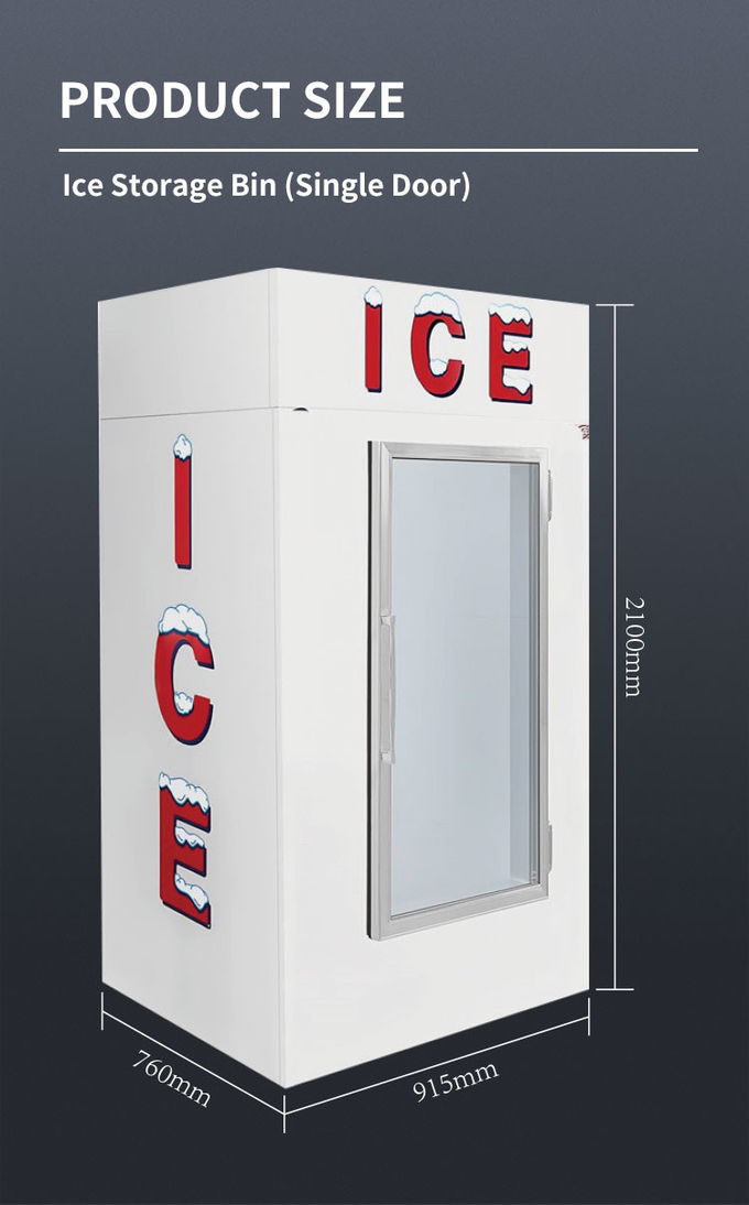 Air Cooling Glass Door Ice Merchandiser Stainless Steel 850l Ice Cream Display Case
