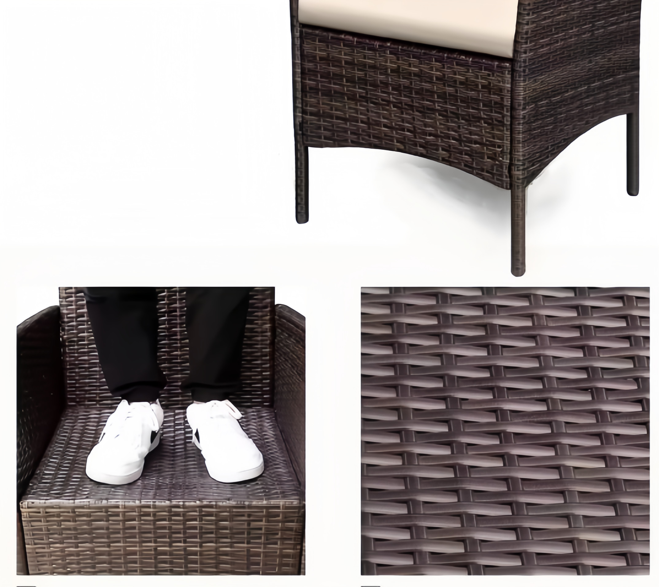 China Factory Wholesale Rattan Sofa Waterproof Design Indoor Outdoor Sofa Table Chair Dining Desk Ottoman Furniture Set