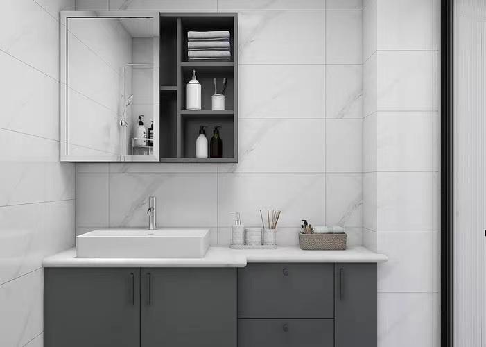 Aluminum Defogger LED Illuminated Mirrored Cabinet for Stylish Bathroom Vanity Combo