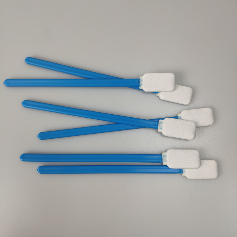 Cleaning Black Handle Double Layers Polyester Swabs 100pcs/Bag
