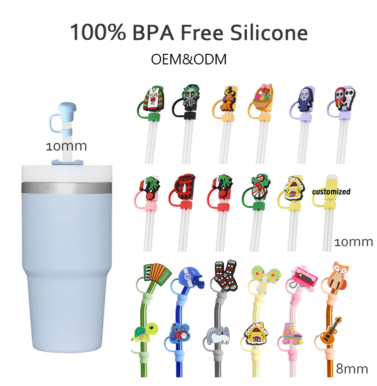 Cactus Straw Stoppers Protector Drinking Accessories And Practical Design Reusable Cute Silicone Straw Lids Tips Protectors