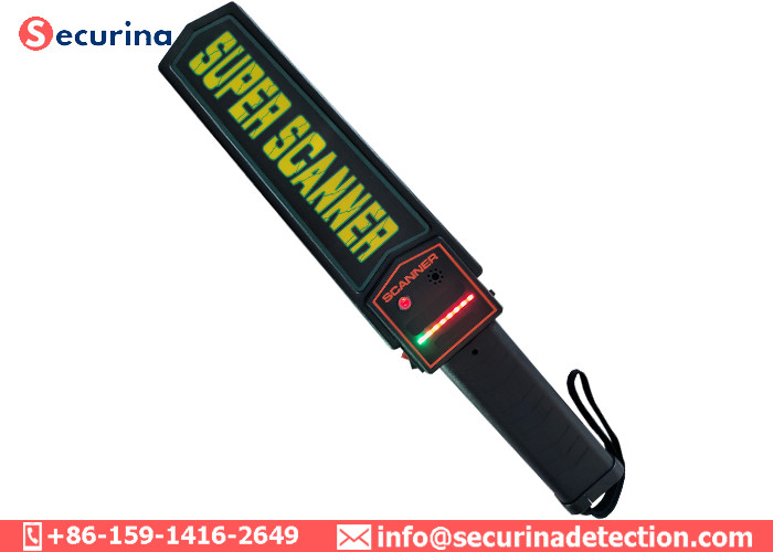Handheld Security Metal Detector Wand 9V Battery Power Supply With LED Alarming Light