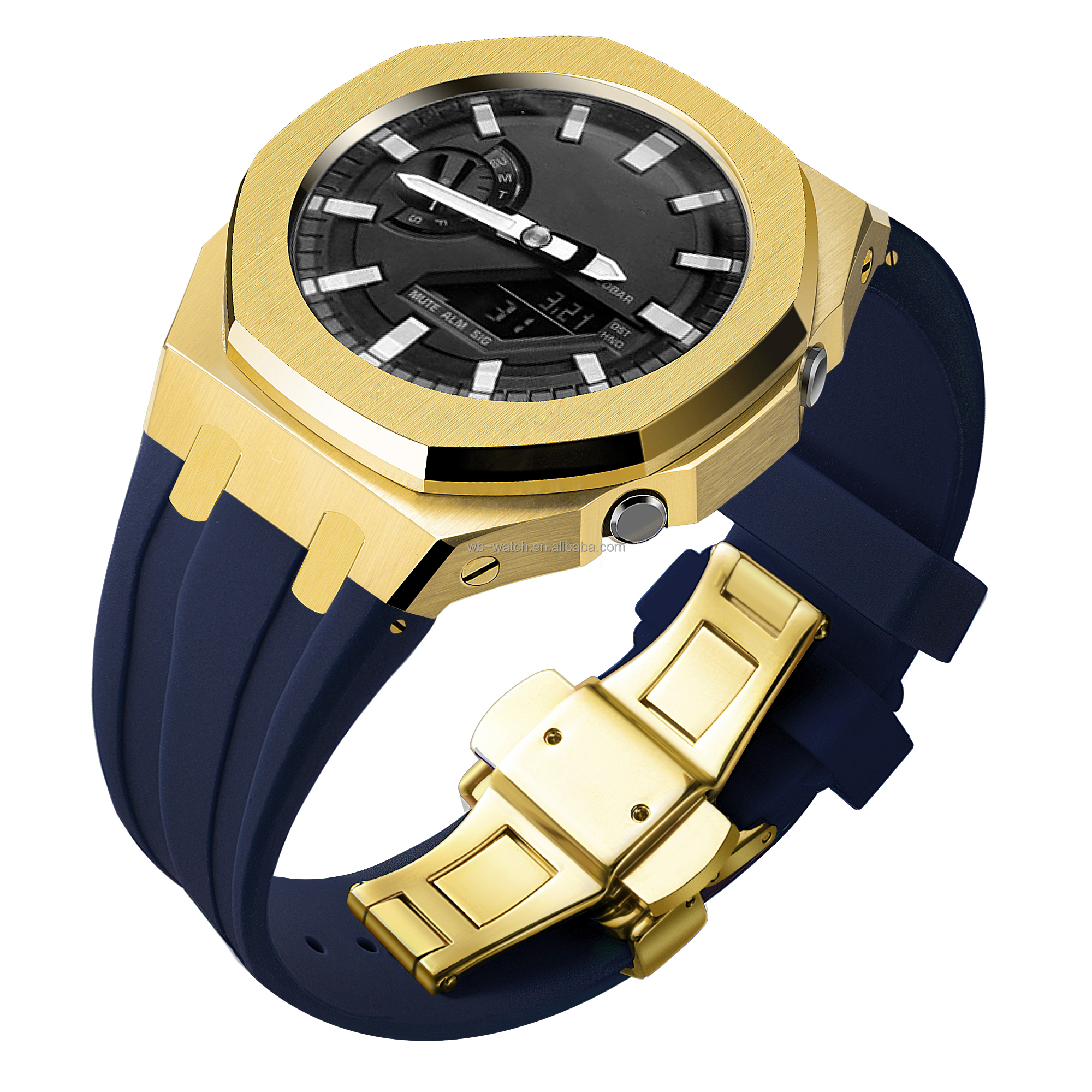 GA2100 Rubber Strap Metal Bezel Parts Accessories Watch Mod Kit Stainless Steel Case for Casio GA2100 G Shock