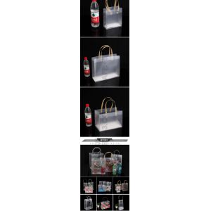Clear Luxury PP Handbag With Handle Reusable Custom Logo Plastic Tote Bag For
