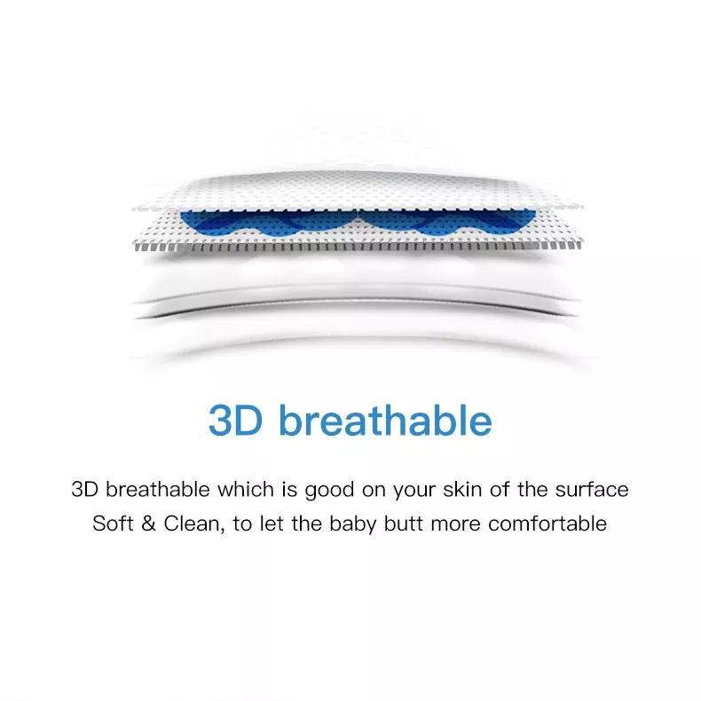 Printed Baby Diapers with Dry Surface Absorption Superior Absorption and Comfort