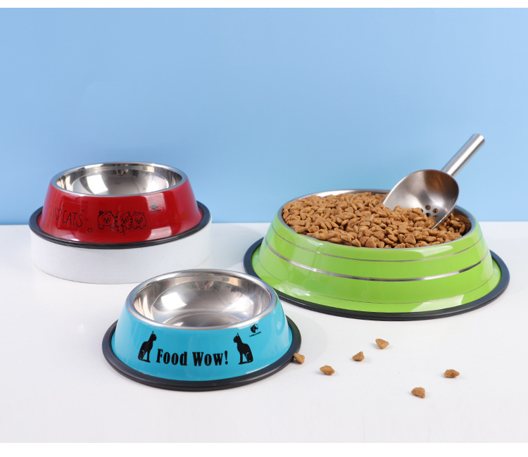 Stainless Steel Pet Cat Dog Bowls Feeders Customized Sublimation Non-Slip LCD Display NO