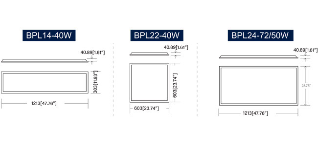 Indoor LED Panel Light 15W 20W 25W LED 1x4 Flat Panel Surface Installation