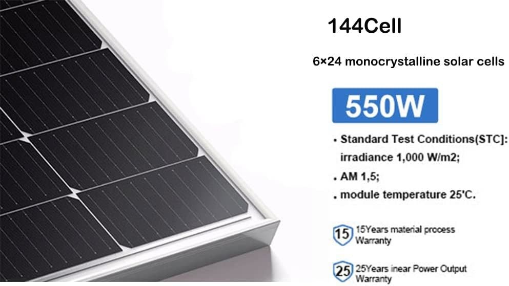 2279 X 1134x 35mm Mono Half Cut Solar Panels 550W For Home PV System