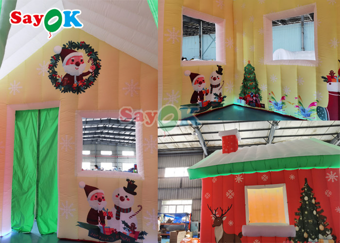 Outdoor Inflatable Holiday Decorations Inflatable Christmas House 4.6x4.6x5mH