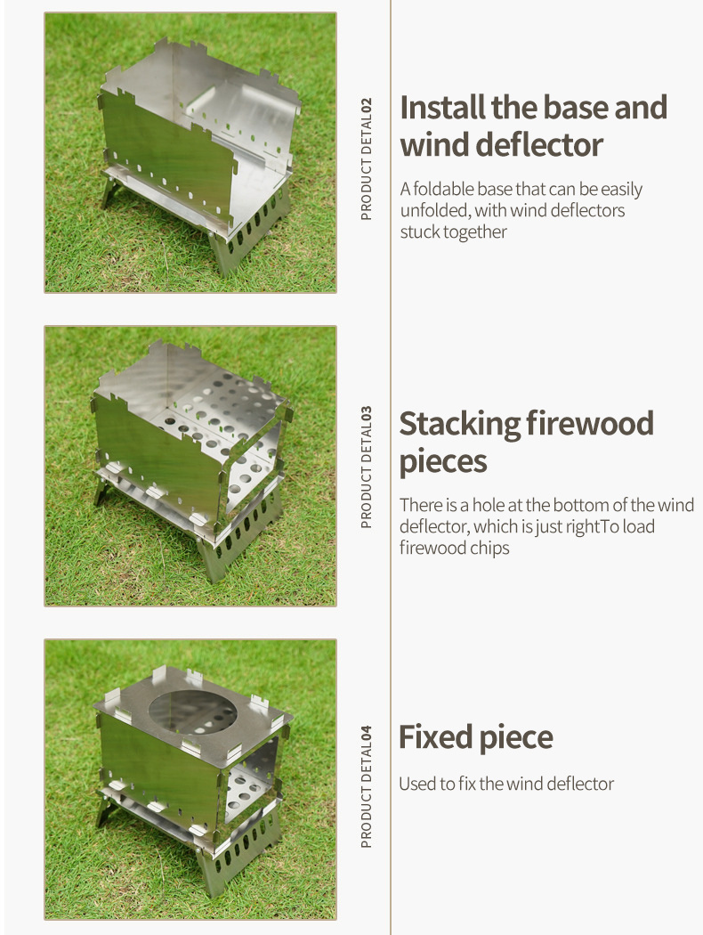 Outdoor Folding Camping Portable Charcoal Stove Portable Card Stove Barbecue Grill