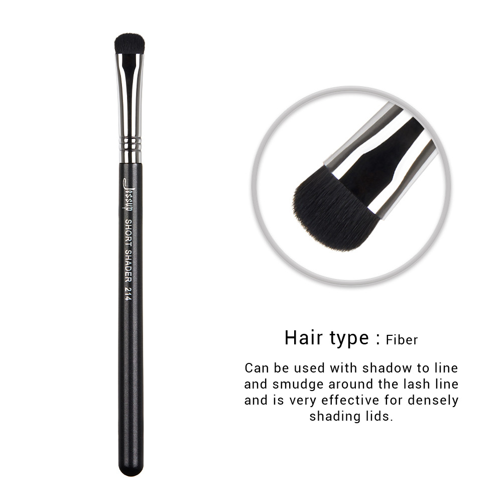 Precise Flat Head Eyeliner Makeup Brushes Wood Handle Short Shader Brush