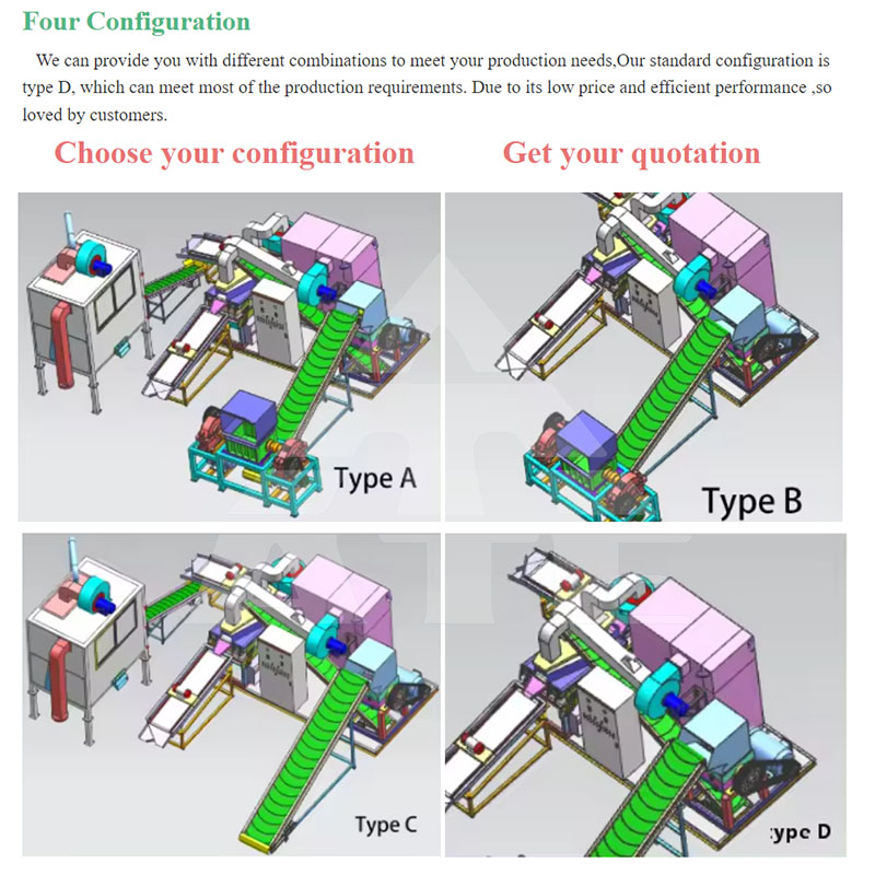 Copper Wire Recycling Machine Copper Cable Granulator Automatic Dry Copper Rice Machine