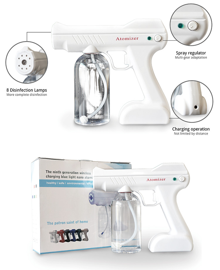 Nano Blue Light Disinfection Technology Disinfection Spray Gun With Large Capacity