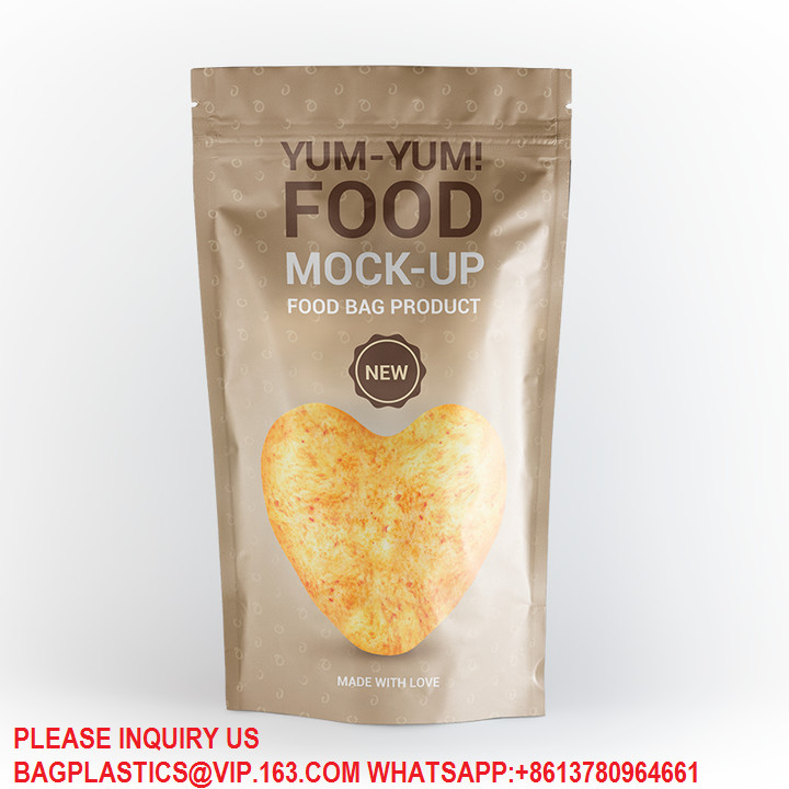 Sustainable Doypack Self Adhesive Bag Food Packaging Bag For Snack Candy Nougat Biscuit
