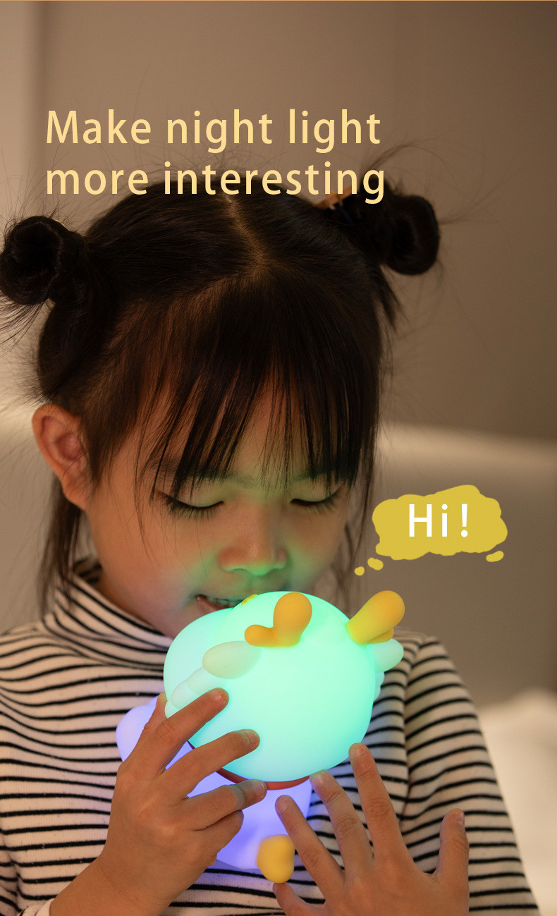 Cute Silicone Dragon Night Light Bedroom Decoration Mini Lovely Night Lamp Animals Cartoon Night Light For Kids