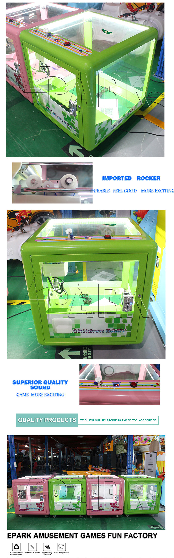 Gift Game Clip Doll Crane Claw Machine Coin Operated game vending machine