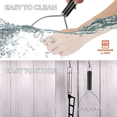 Modern Silver Stainless Steel Potato Masher Heavy Duty