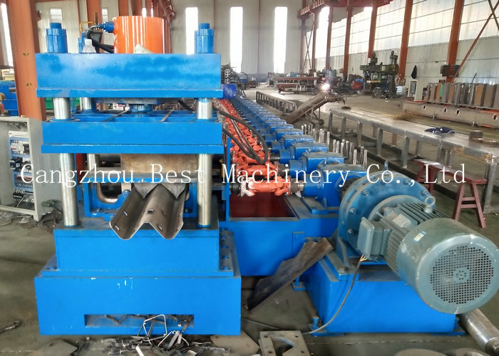 Hydraulic Highway Guardrail Roll Forming Machine Steel Iron 2&3 Waves Crash Barrier