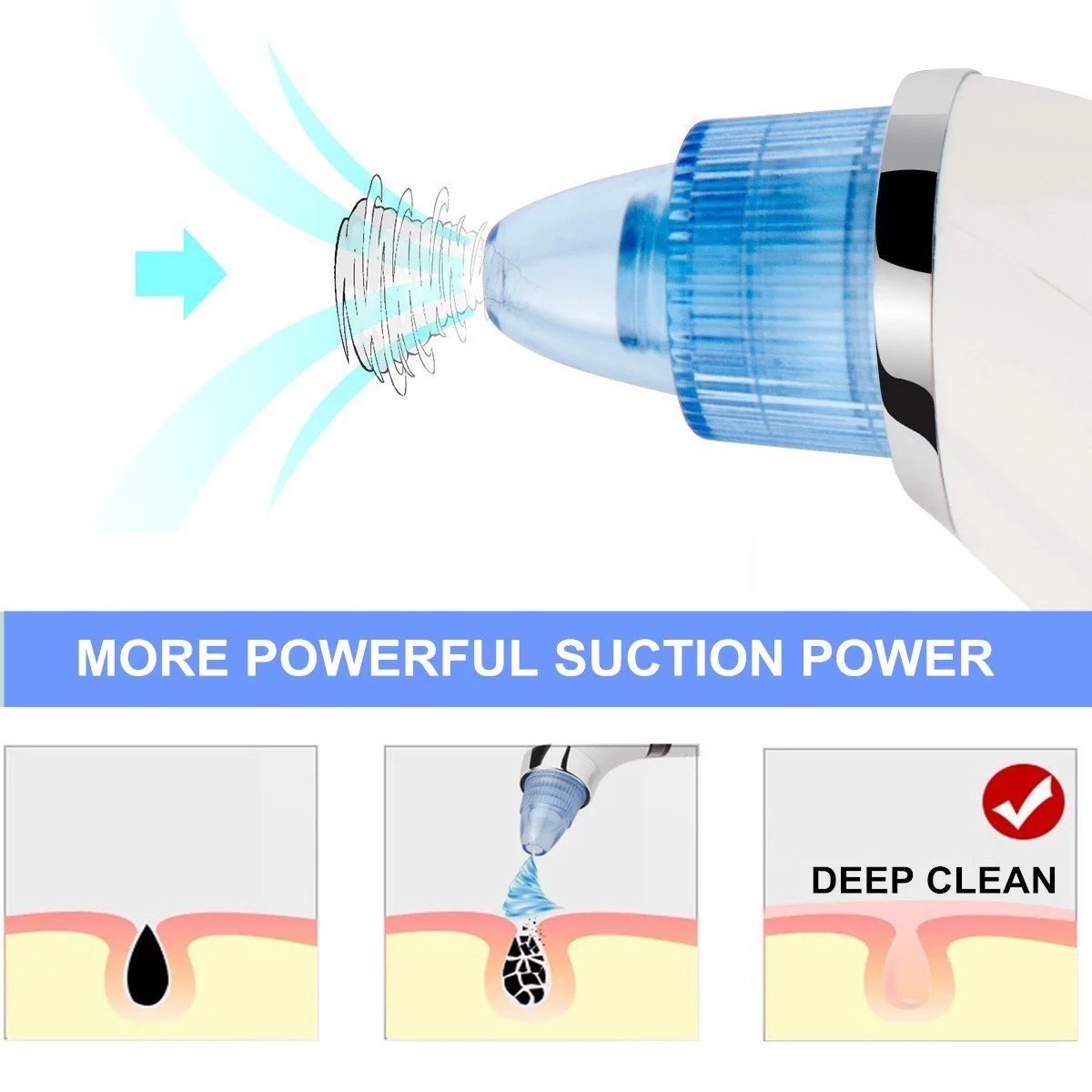 USB Charging ABS LCD Display Vacuum Blackhead Remover