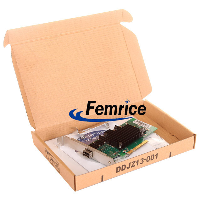 Femrice 10G Gigabit Ethernet Server Interface LAN Card Single SFP+ Fiber Port INTEL 82599 Chipset With SM Transceiver