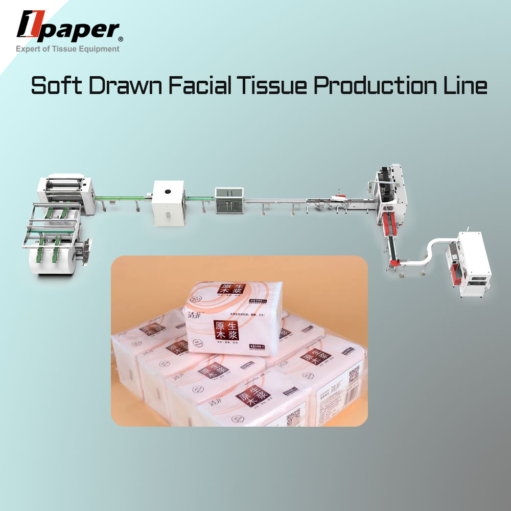Drawing Facial Tissue Folder Slitter Bag Backing Machine Equipment with 120m/min Speed