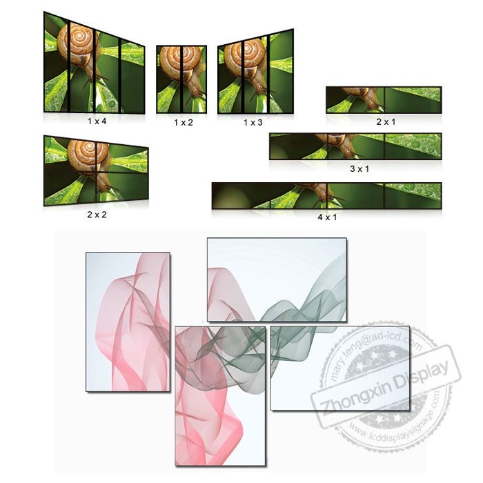 46inch 0.88mm bezel Active Area H / V 1073.8x604mm Led Video Wall Complete System for Indoor Conference Hall