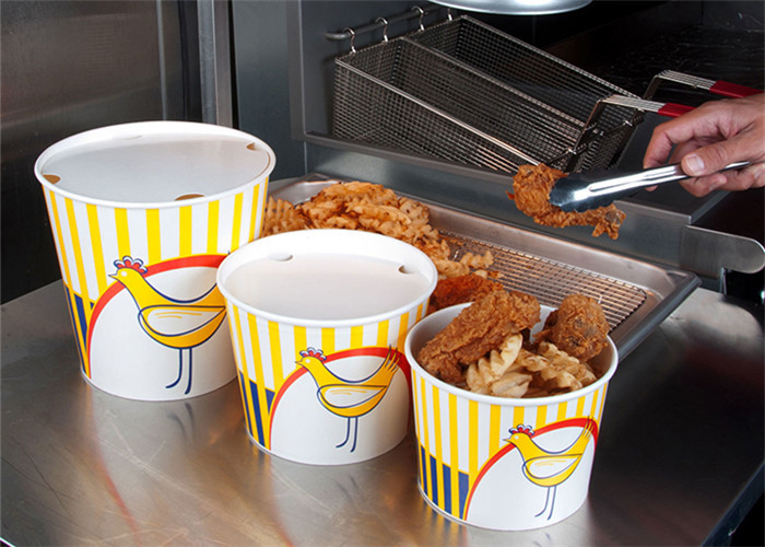 85oz 170oz Flexo Printing Paper Bucket For Fried Chicken Salad