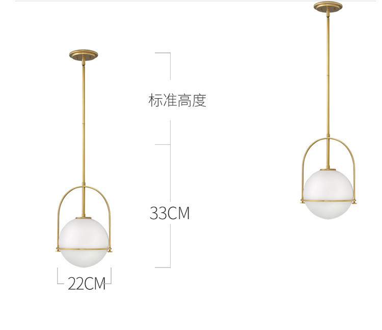 Nordic glass ball Pendant Lights living room restaurant bedroom Somerset Pendant Lamp(WH-GP-133)