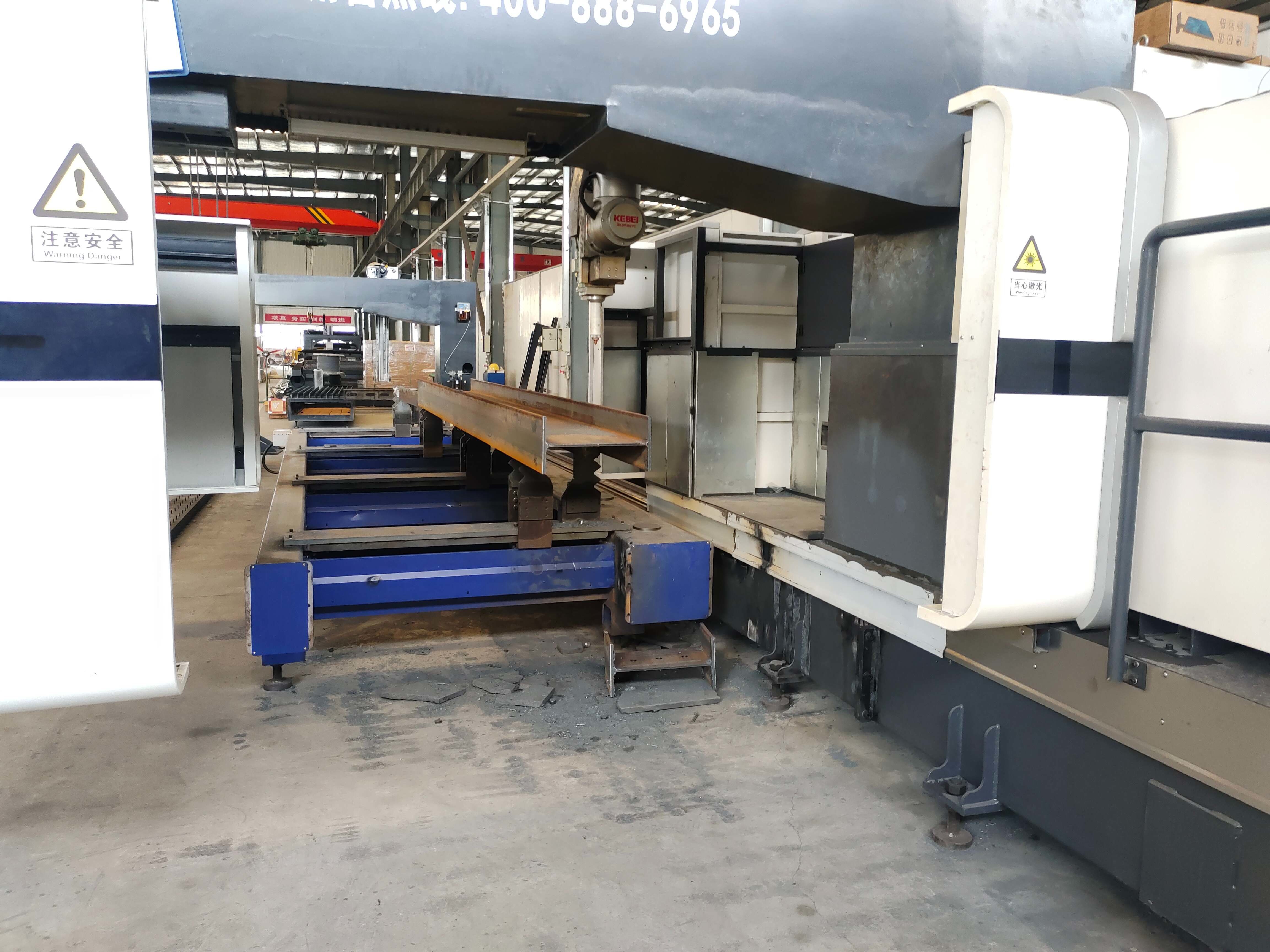 Metal Cutting H Beam Laser Cutting Machine With Repositioning Accuracy ±0.02mm And Power Supply AC380V 50Hz