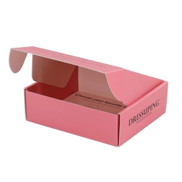 Gloss Matt Varnishing Pink Mailer Shipping Box Cosmetics Packaging Boxes OEM