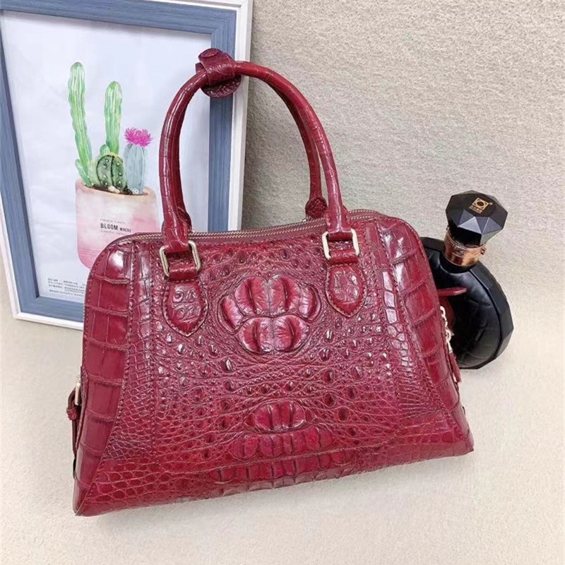 Exotic Genuine Crocodile Skin Women Shell Purse Authentic Alligator Leather Lady Single Shoulder Bag Female Handbag