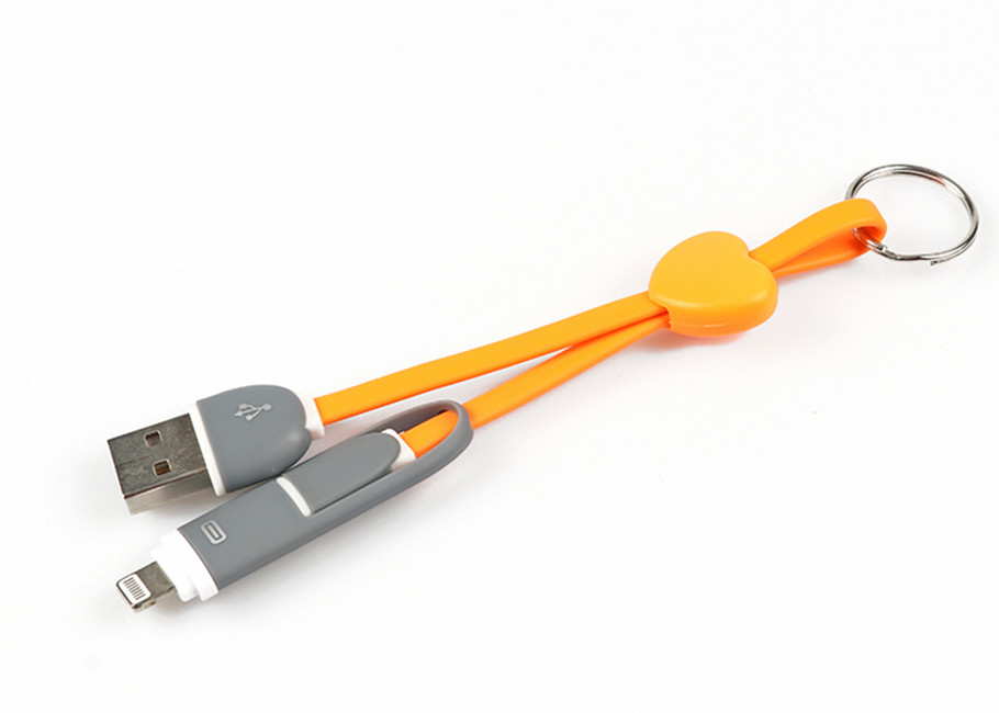 Core TPE 2 In 1 USB Extension Cord , IPhone Samsung Huawei Xiao Mi USB Extension Power Cable