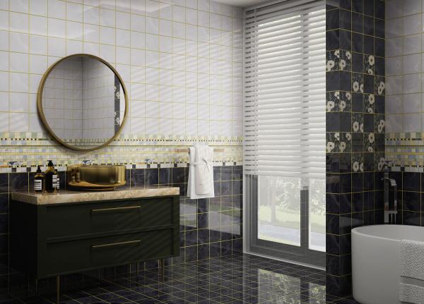 12"X24" Mirror Surface Vintage Tiles And Ceramic Wall Tile For Living Room Dark