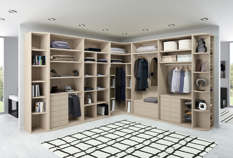 Modern Design Walk-in Closet Professional Bedroom Furniture with Hanging Storage