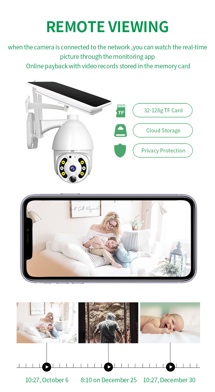 Sensor Motion Detection Wireless Solar Camera Security Alarm Wifi Solar Camera