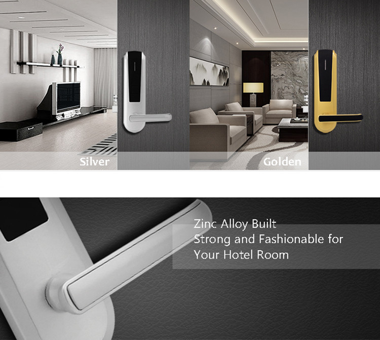 Residential Keyless Front Door Lock , Fingerprint Reader Hotel Style Door Lock