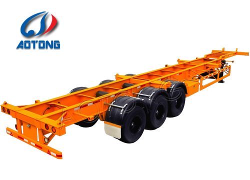 Custom Colors 20-60 Tons 2 3 4 Axles Skeleton Semi Truck Trailer 20ft 40ft Container Chassis Semi Trailer