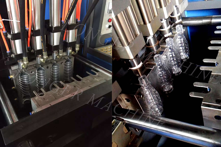 1000kg Semi-automatic PET Blowing Moulding Machines for 4 Cavity Production Equipment