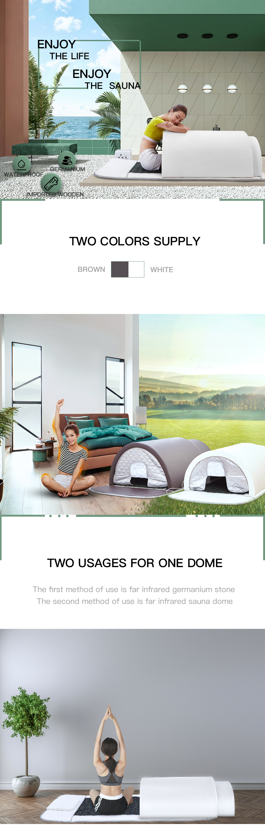 White Far Infrared Sauna Dome 30mins Or 45mins Infrared Spa Capsule