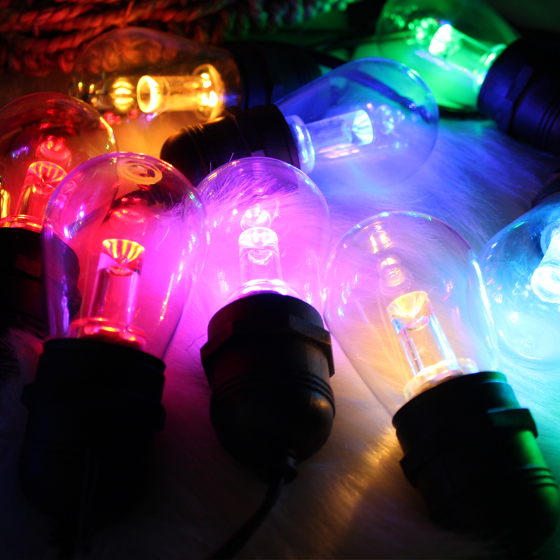 Waterproof Heavy Duty Outdoor RGB LED String lights Connectable Festoon for Party Garden Christmas Holiday Garland Cafe