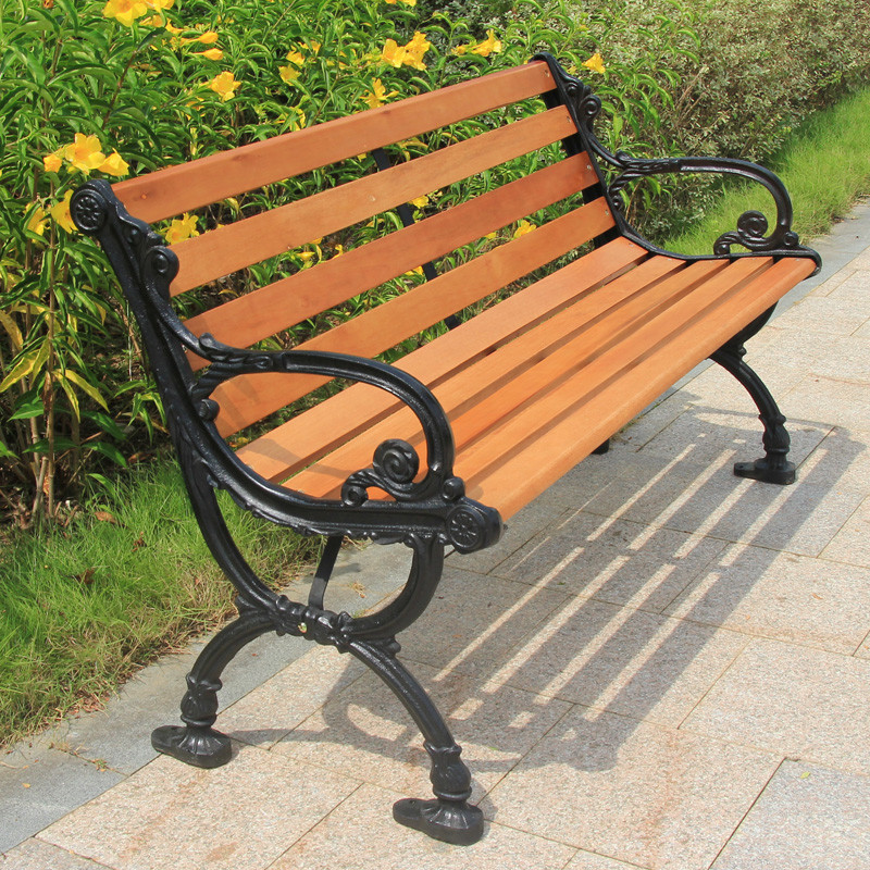Bao Tuo outdoor thickening of cast iron park chairs lounge chairs red 1.25 meters BTC-047