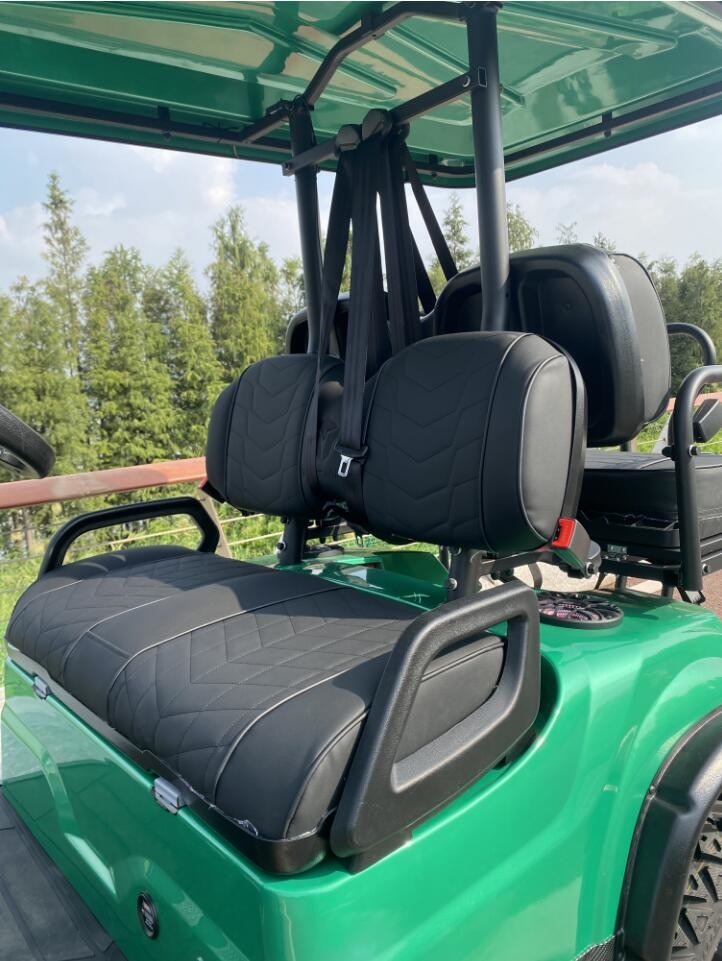 High Chassis Electric Golf Cart 4 Wheel Disc Brake Off Road Wheel 10 Inch Display 4 Seater