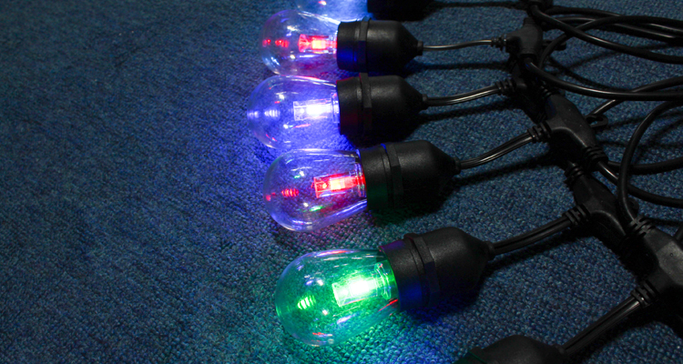 48FT 15 Bulbs Commercial Grade LED String Lights S14 RGBW LED Retro Edison Christmas Holiday Festoon Lighting Remote Controlled