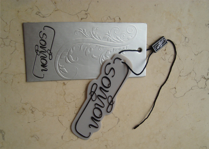 Custom Silver Garment Tags And Labels Plastic Swing Hang Tags Manufacturers