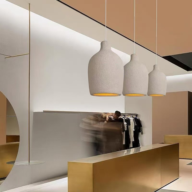 Cement and concrete and resin light fixtures travel hotel and house contemporary pendant lamp