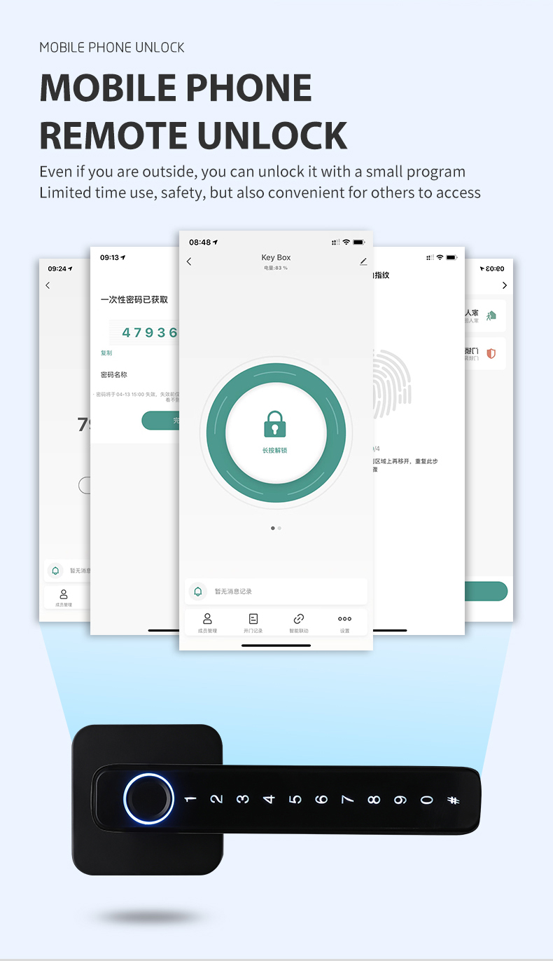 Security Smart Door Lock System / Residential Fingerprint Door Locks
