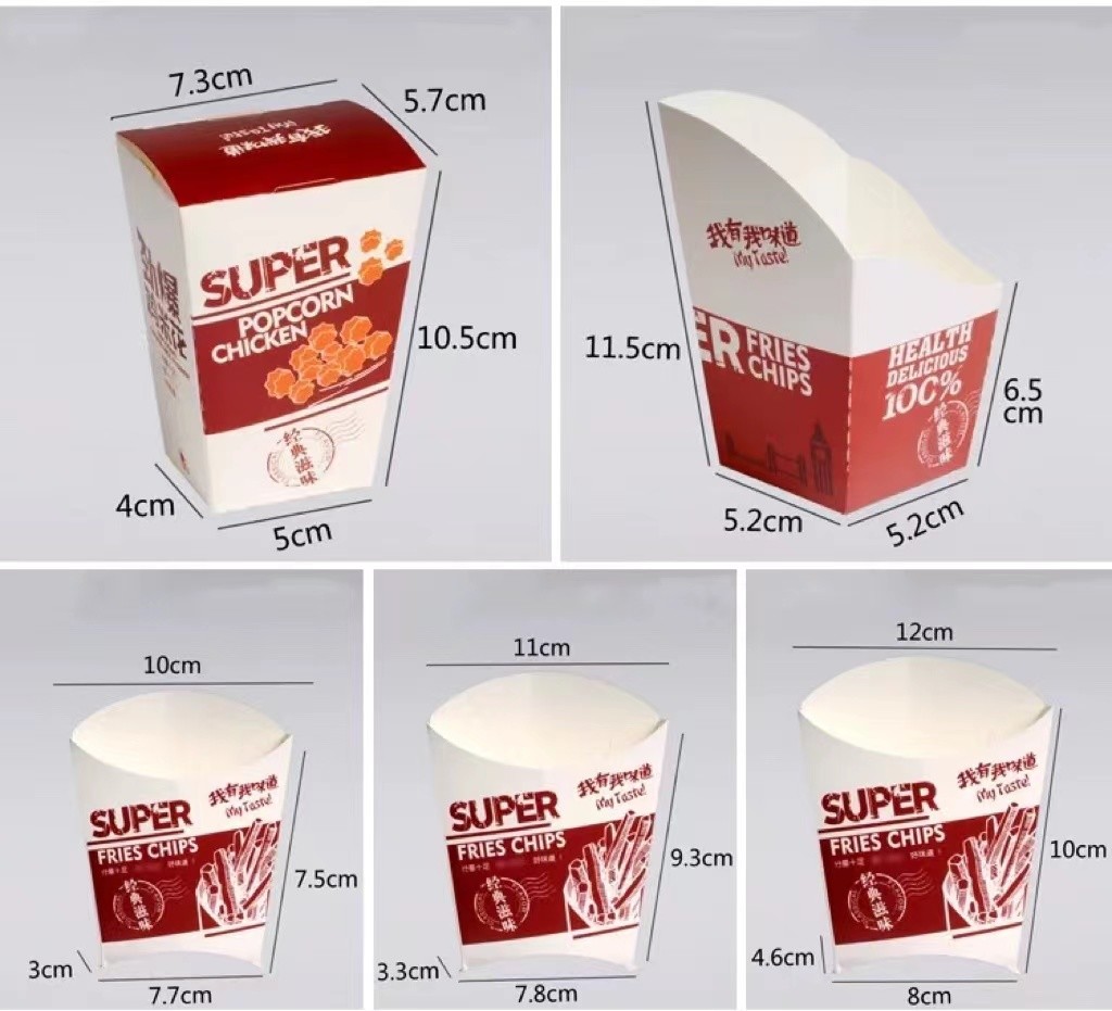 Fried Chicken Food Container Paper Box 10.6*9.7*6.5cm Paper Take Away Containers