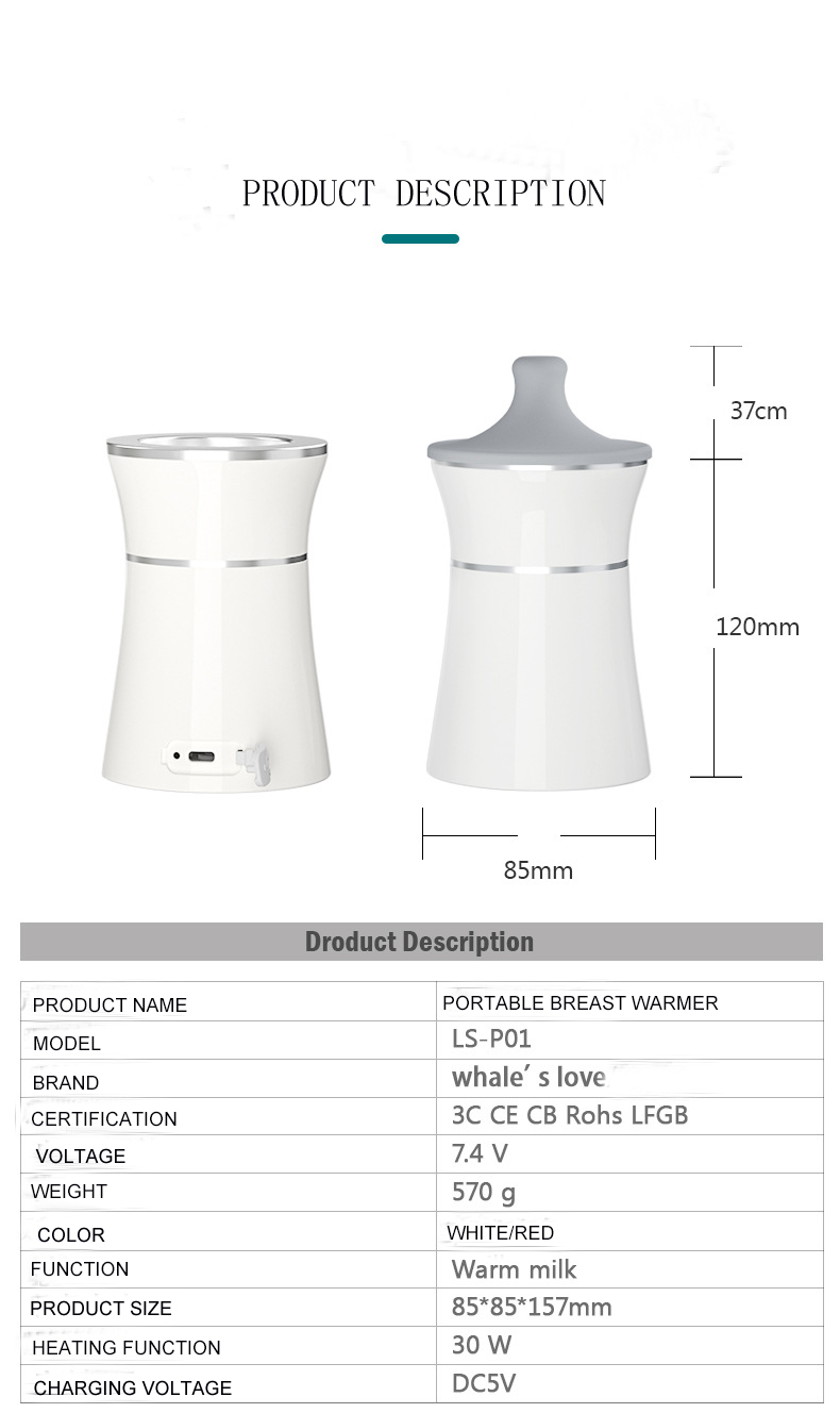 Quick Electric Feeding Baby Bottle Warmer With Variable Flow Velocity Portable Design